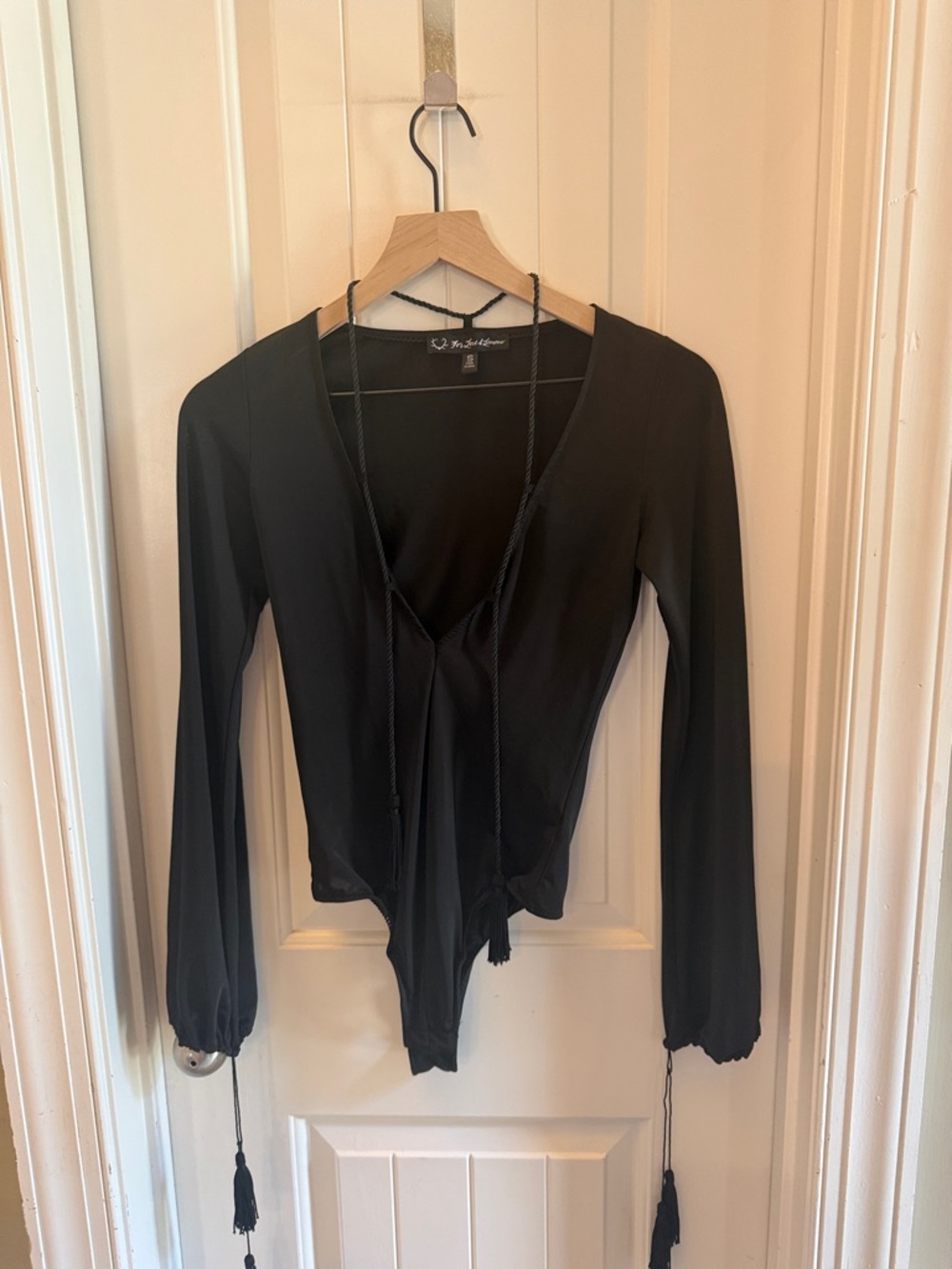 For Love & Lemons Kate Bodysuit in Black